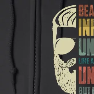 Bearded Inked Uncle Crazy Beard Tattooed Uncle Long Beards Uncle Full Zip Hoodie