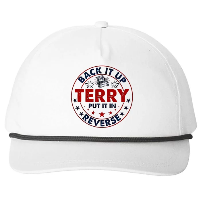 Back It Up Terry Put It In Reverse Firework 4th Of July Snapback Five-Panel Rope Hat