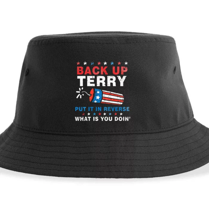 Back It Up Terry Put It In Reverse July 4th Fireworks Terry Sustainable Bucket Hat