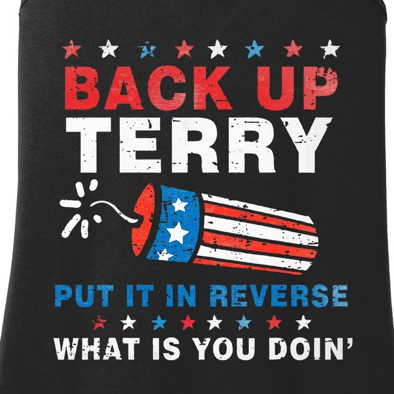 Back It Up Terry Put It In Reverse July 4th Fireworks Terry Ladies Essential Tank