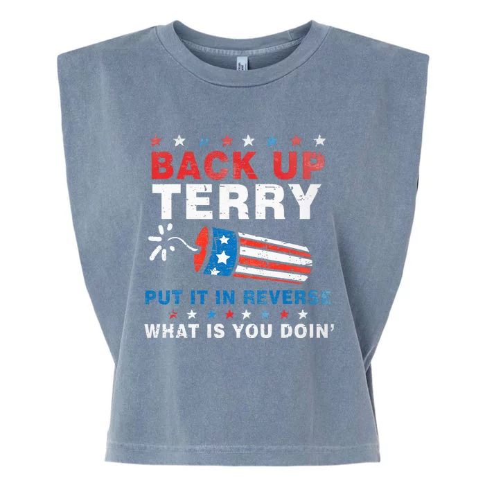 Back It Up Terry Put It In Reverse July 4th Fireworks Terry Garment-Dyed Women's Muscle Tee