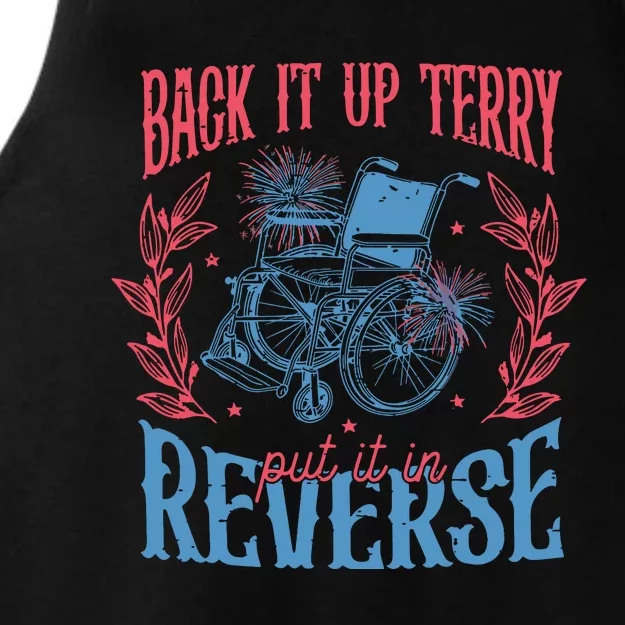 Back It Up Terry Put In Reverse 4th Of July Ladies Tri-Blend Wicking Tank