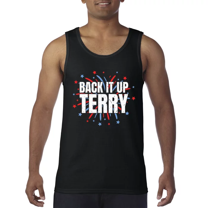 Back It Up Terry Funny 4th Of July Fireworks Tank Top