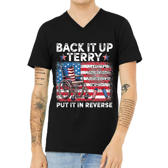 Back It Up Terry Put It In Reverse Firework 4th Of July V-Neck T-Shirt