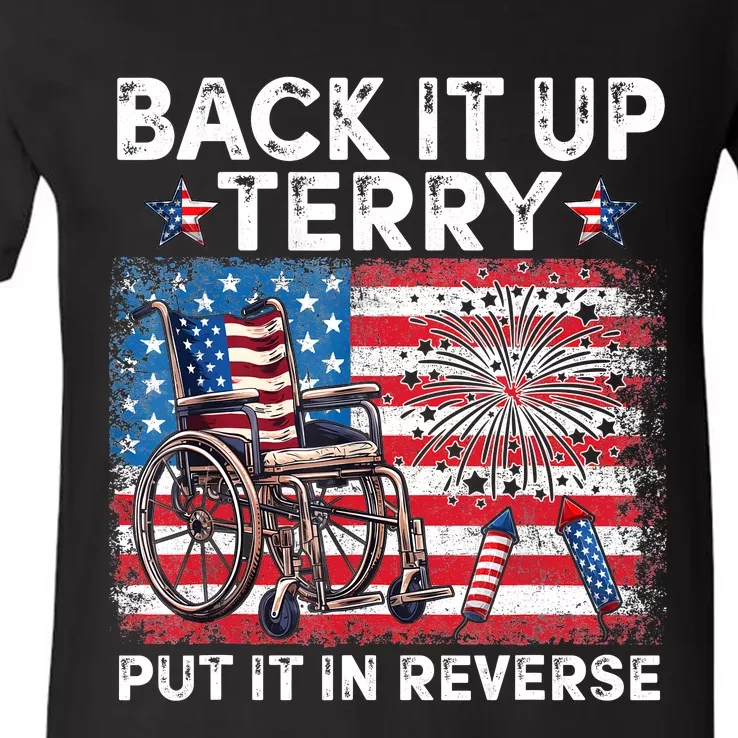 Back It Up Terry Put It In Reverse Firework 4th Of July V-Neck T-Shirt