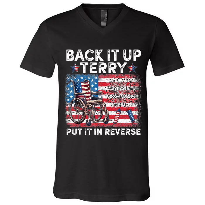 Back It Up Terry Put It In Reverse Firework 4th Of July V-Neck T-Shirt