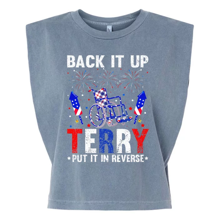 Back It Up Terry Put It In Reverse Funny 4th Of July Garment-Dyed Women's Muscle Tee