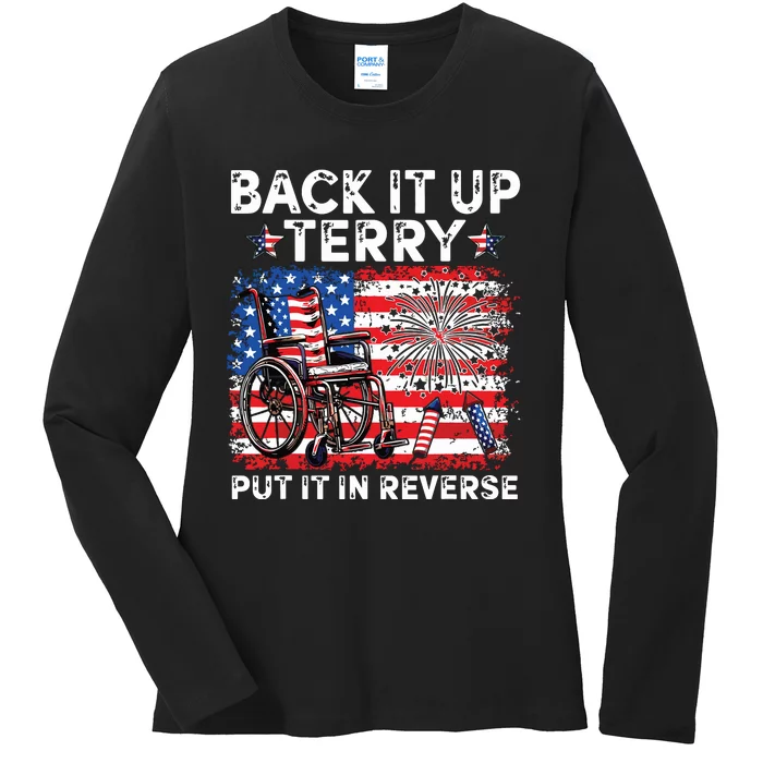 Back It Up Terry 4th Of July Ladies Long Sleeve Shirt