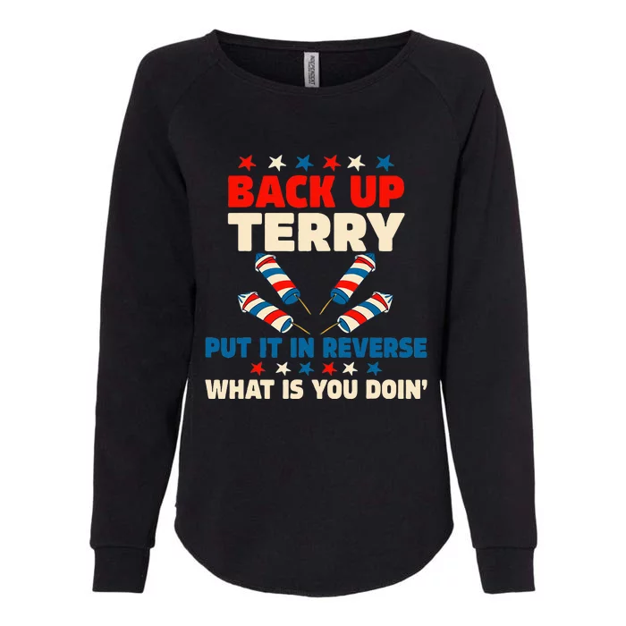 Back it Up Terry Put It In Reverse July 4th Fireworks Terry Womens California Wash Sweatshirt