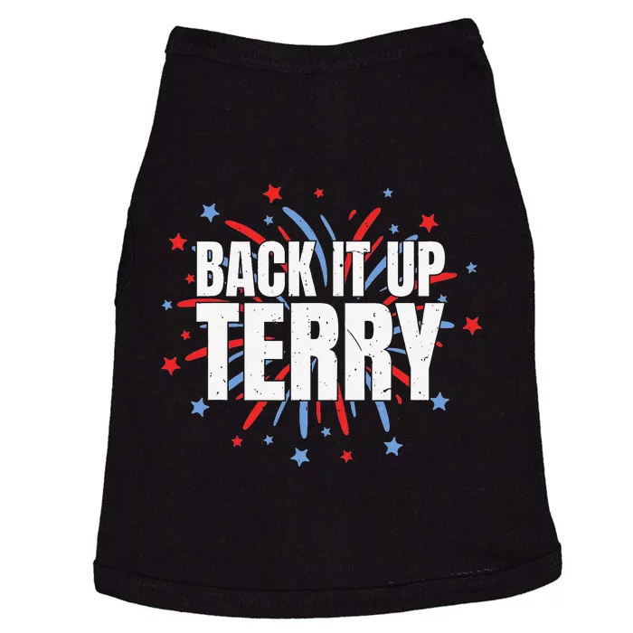 Back It Up Terry Funny 4th Of July Fireworks Doggie Tank