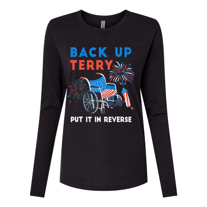 Back It Up Terry Put It In Reverse Funny 4th Of July Us Flag Womens Cotton Relaxed Long Sleeve T-Shirt