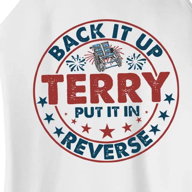 Back It Up Terry Put In Reverse Fireworks 4th Of July Women’s Perfect Tri Rocker Tank