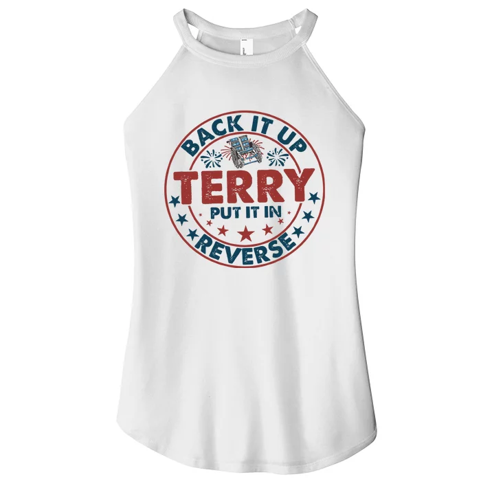 Back It Up Terry Put In Reverse Fireworks 4th Of July Women’s Perfect Tri Rocker Tank