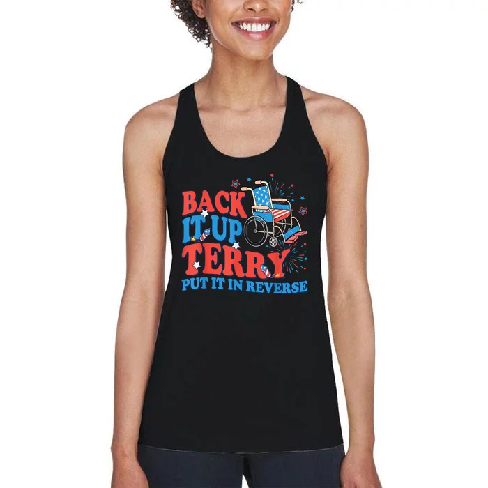 Back It Up Terry Put It In Reverse 4th Of July Fireworks Women's Racerback Tank