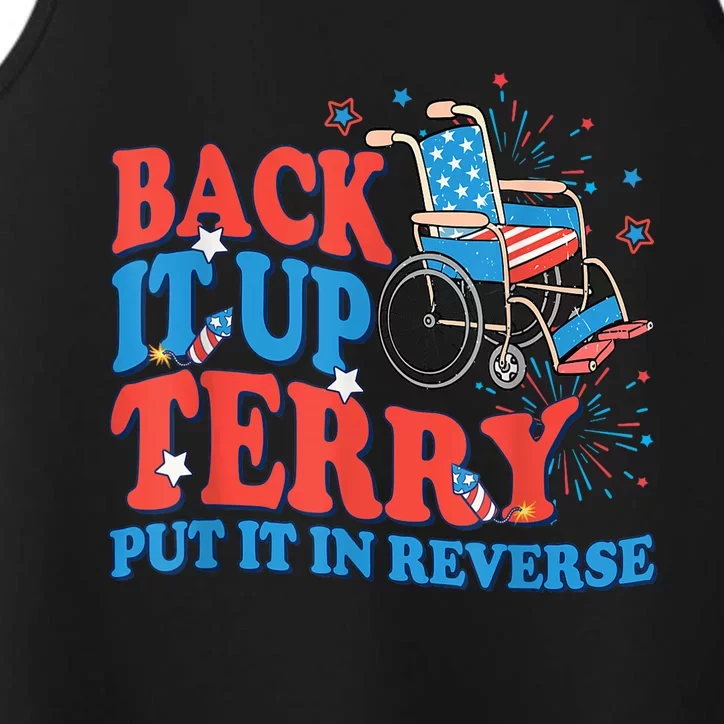 Back It Up Terry Put It In Reverse 4th Of July Fireworks Performance Tank