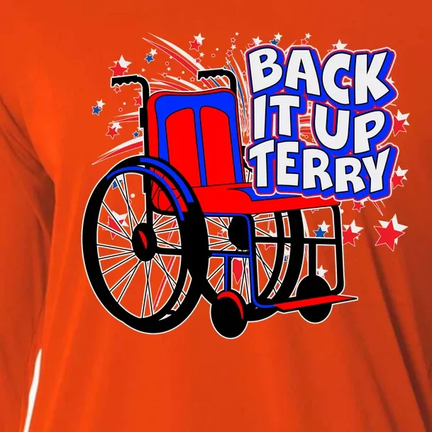 Back It Up Terry Fireworks Wheelchair Cooling Performance Long Sleeve Crew