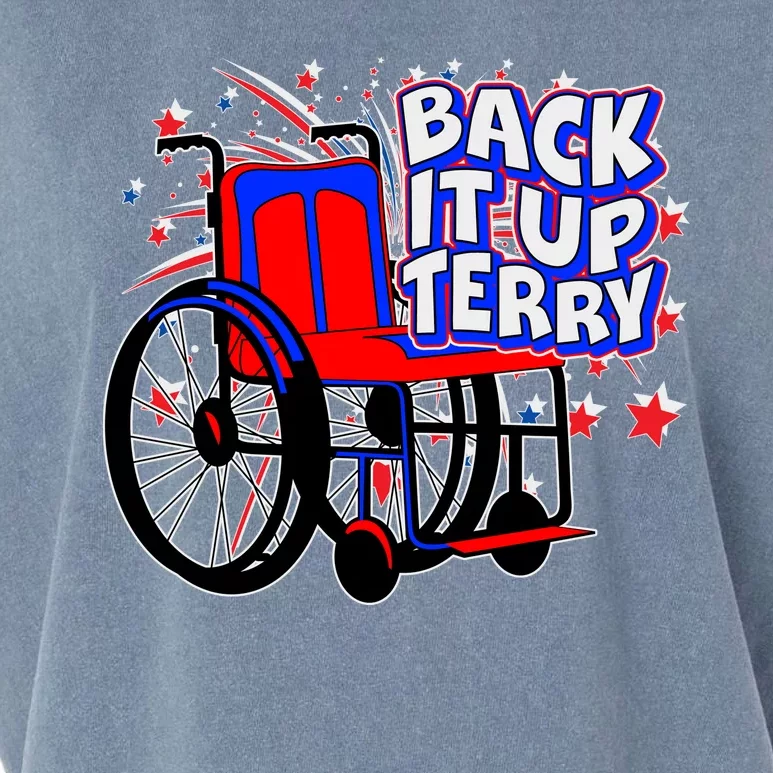 Back It Up Terry Fireworks Wheelchair Garment-Dyed Women's Muscle Tee