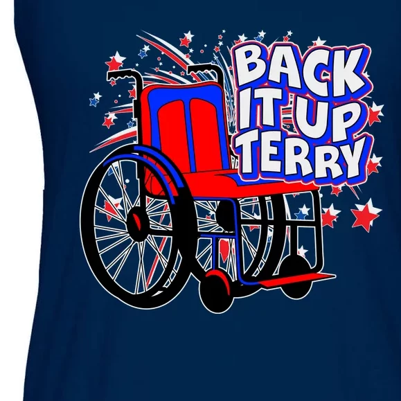 Back It Up Terry Fireworks Wheelchair Ladies Essential Flowy Tank