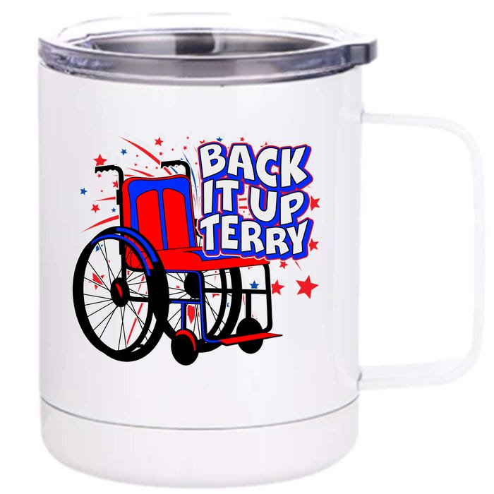 Back It Up Terry Fireworks Wheelchair Front & Back 12oz Stainless Steel Tumbler Cup