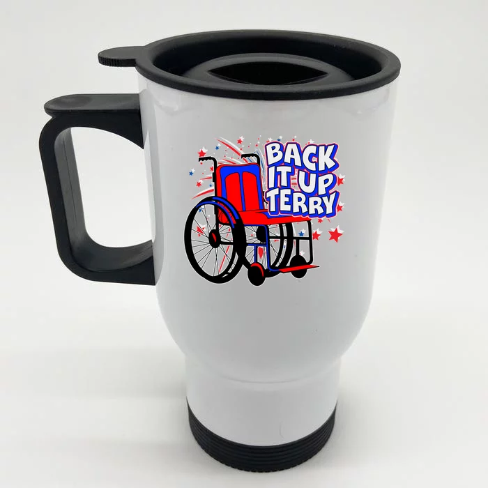 Back It Up Terry Fireworks Wheelchair Front & Back Stainless Steel Travel Mug