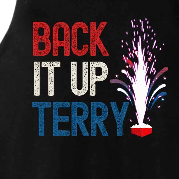 Back It Up Terry 4th Of July Funny Back It Up Terry Ladies Tri-Blend Wicking Tank