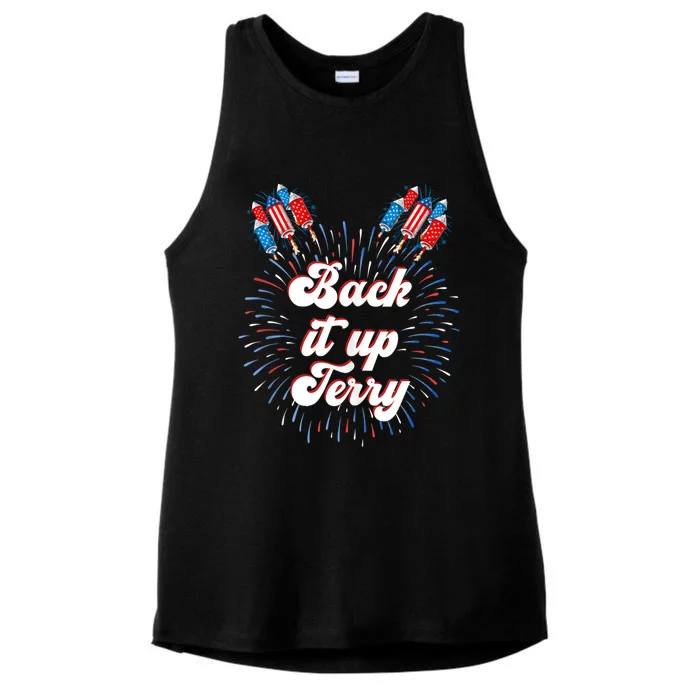 Back It Up Terry 4th Of July Fireworks Put It In Reverse Gift Ladies Tri-Blend Wicking Tank