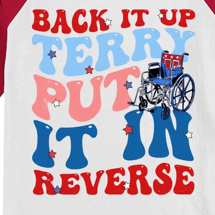 Back It Up Terry Put It In Reverse Funny 4th Of July Kids Colorblock Raglan Jersey