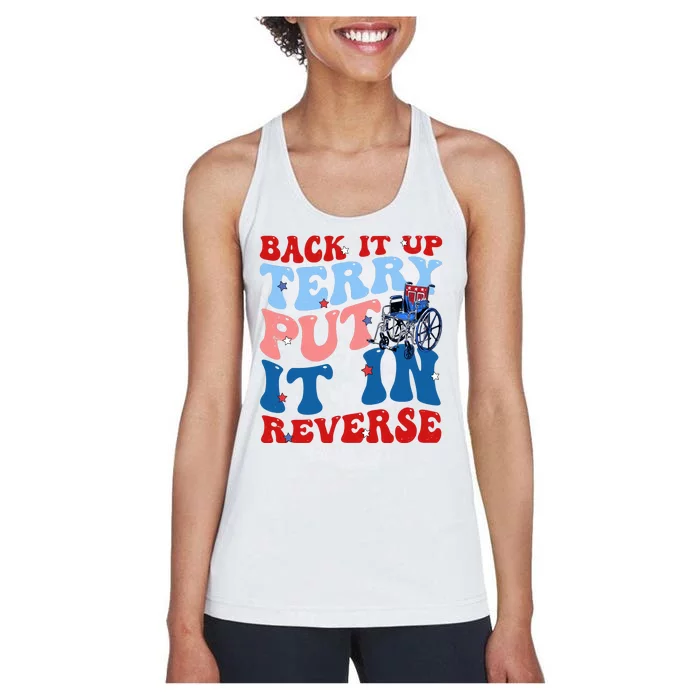 Back It Up Terry Put It In Reverse Funny 4th Of July Women's Racerback Tank