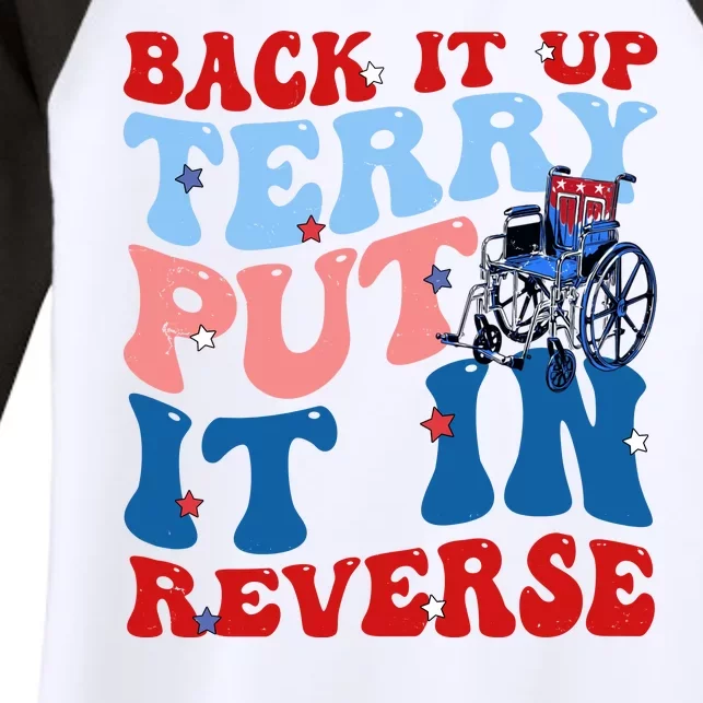 Back It Up Terry Put It In Reverse Funny 4th Of July Women's Tri-Blend 3/4-Sleeve Raglan Shirt