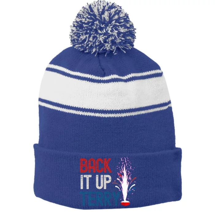 Back It Up Terry 4th Of July Stripe Pom Pom Beanie