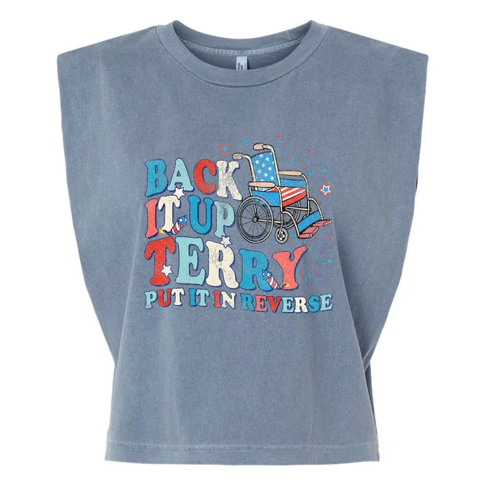 Back It Up Terry Put It In Reverse 4th Of July Fireworks Garment-Dyed Women's Muscle Tee