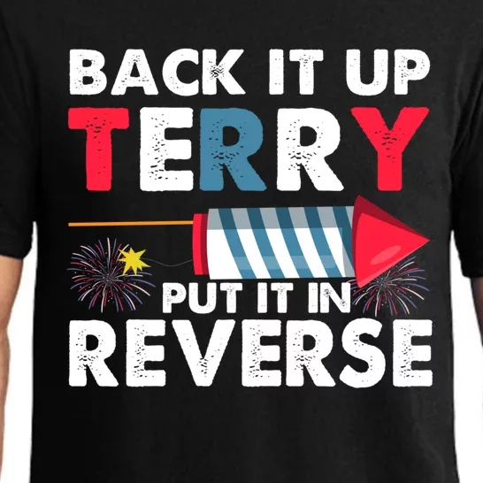 Back It Up Terry Put It In Reverse Patriotic Retro Fireworks Gift Pajama Set