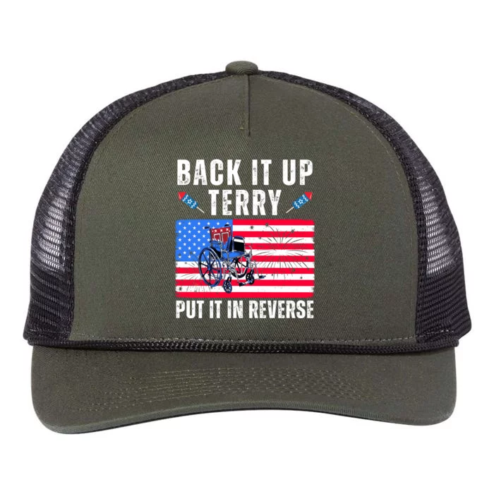 Back It Up Terry Put It In Reverse 4th Of July Usa Retro Rope Trucker Hat Cap