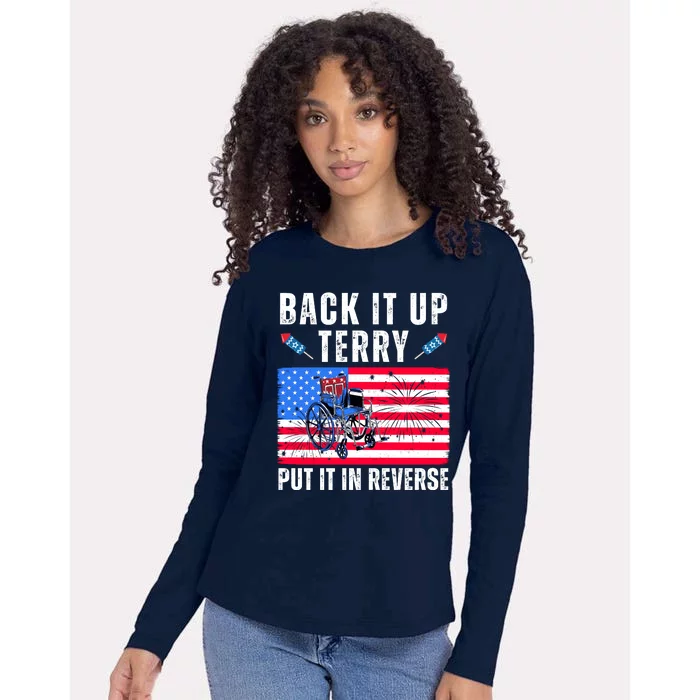 Back It Up Terry Put It In Reverse 4th Of July Usa Womens Cotton Relaxed Long Sleeve T-Shirt