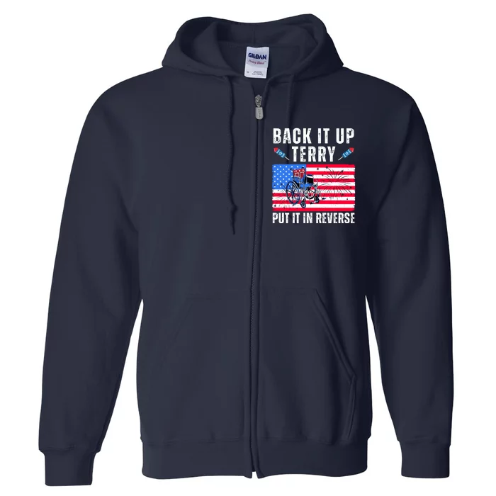 Back It Up Terry Put It In Reverse 4th Of July Usa Full Zip Hoodie