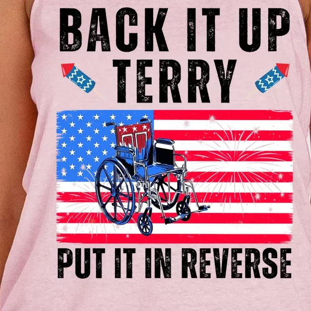 Back It Up Terry Put It In Reverse 4th Of July Usa Women's Knotted Racerback Tank