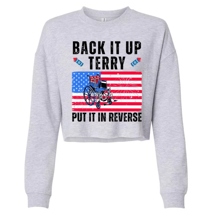 Back It Up Terry Put It In Reverse 4th Of July Usa Cropped Pullover Crew