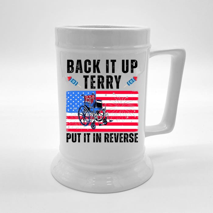 Back It Up Terry Put It In Reverse 4th Of July Usa Front & Back Beer Stein