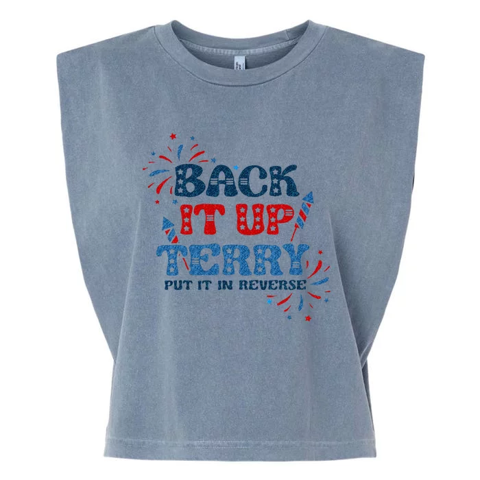 Back It Up Terry Put It In Reverse 4th Of July Fireworks Garment-Dyed Women's Muscle Tee