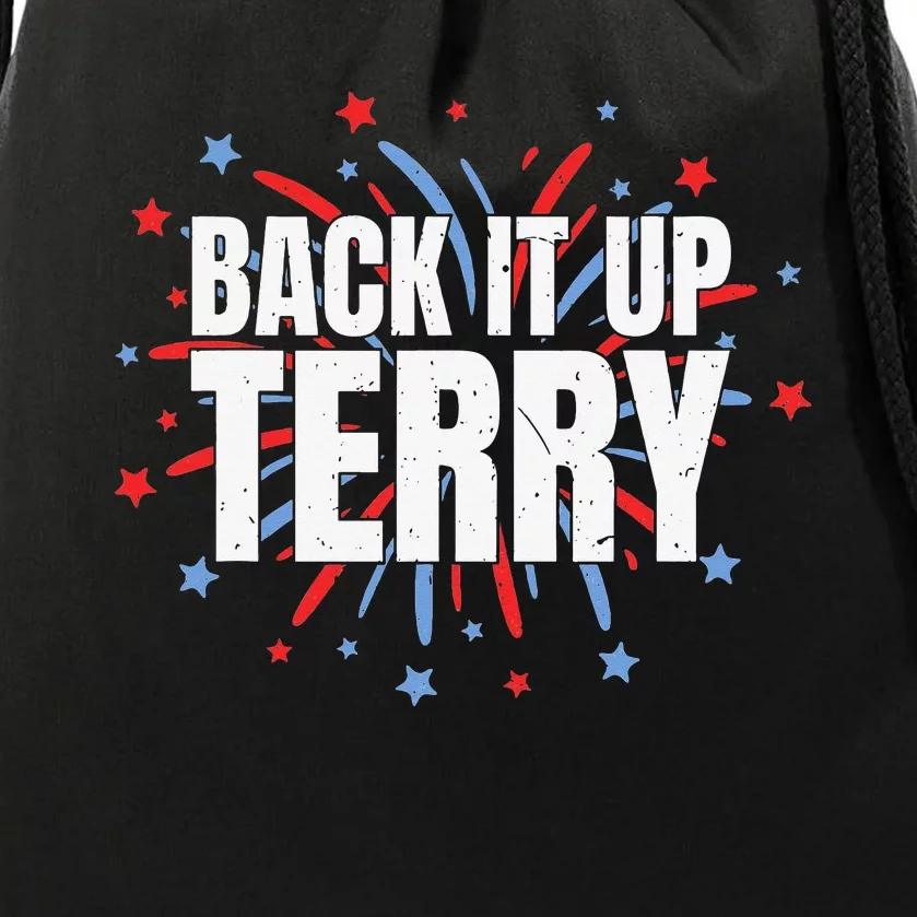 Back It Up Terry Funny 4th Of July Fireworks Drawstring Bag