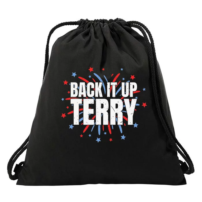 Back It Up Terry Funny 4th Of July Fireworks Drawstring Bag