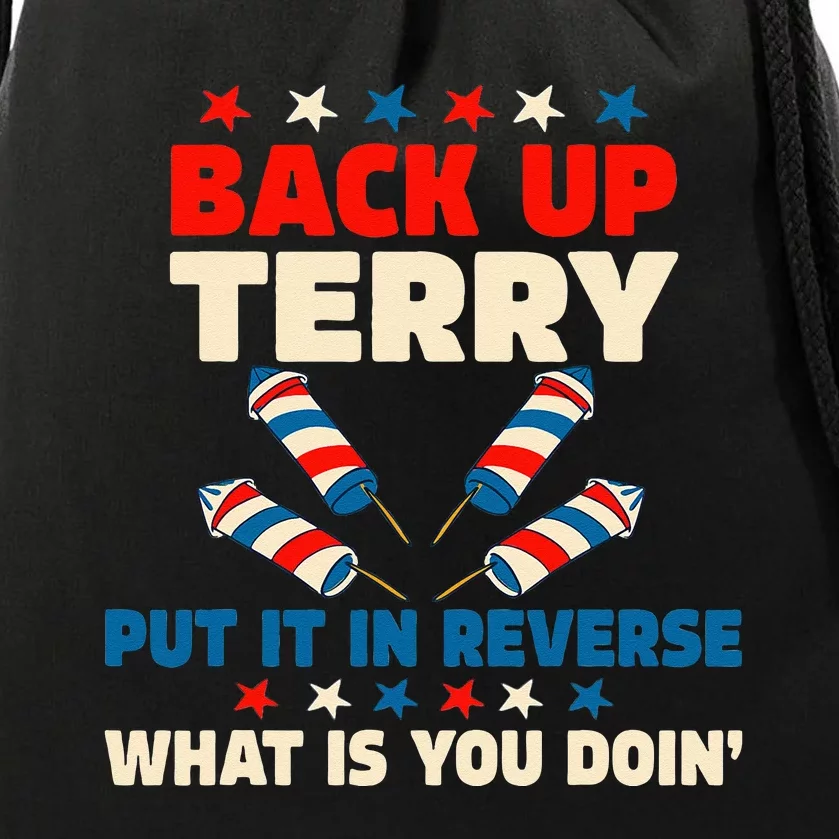 Back It Up Terry Put It In Reverse July 4th Fireworks Terry Drawstring Bag