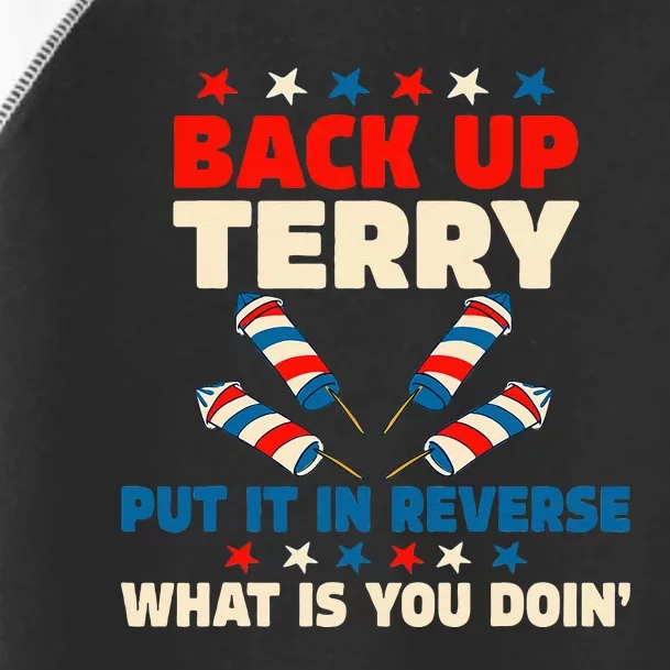 Back It Up Terry Put It In Reverse July 4th Fireworks Terry Toddler Fine Jersey T-Shirt