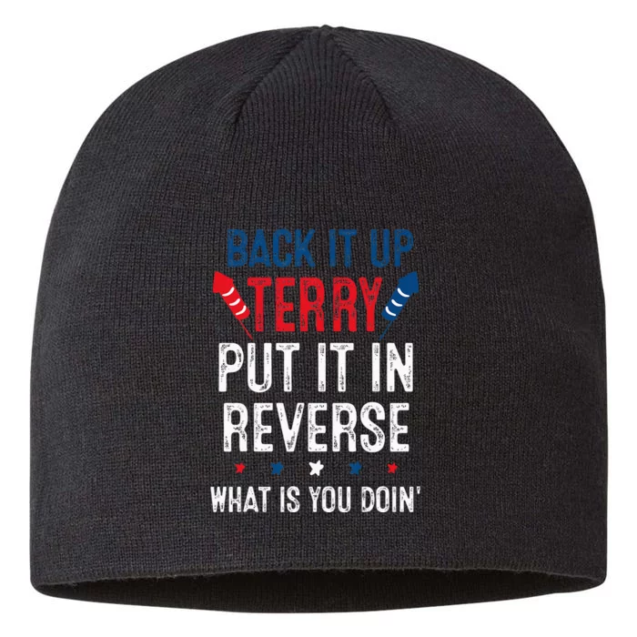 Back It Up Terry Put It In Reverse Fireworks Fun 4th Of July 8 1/2in Sustainable Knit Beanie