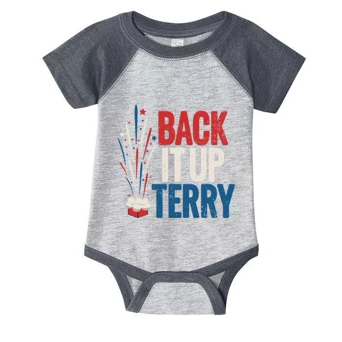 Back It Up Terry 4th Of July Funny Back It Up Terry Infant Baby Jersey Bodysuit