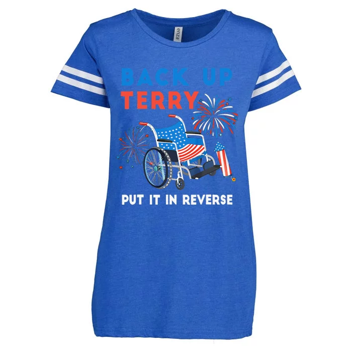 Back It Up Terry Put It In Reverse Funny 4th Of July Us Flag Enza Ladies Jersey Football T-Shirt