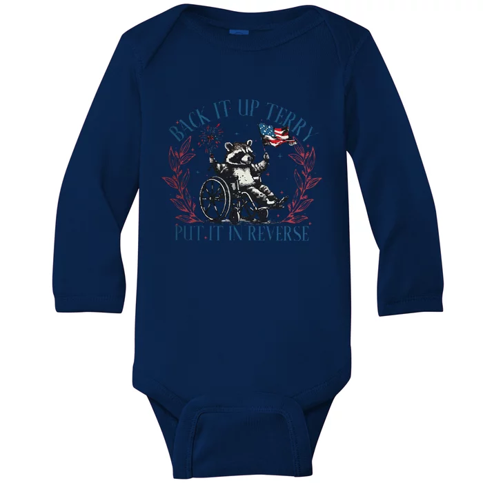 Back It Up Terry Retro 4th Of July Baby Long Sleeve Bodysuit