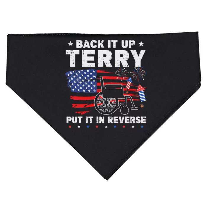 Back It Up Terry Firework July 4th Humor USA-Made Doggie Bandana