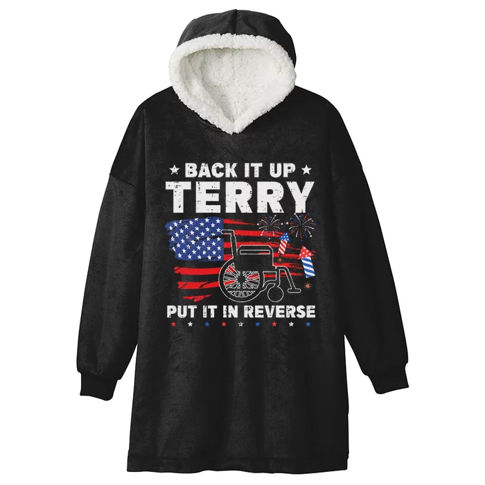 Back It Up Terry Firework July 4th Humor Hooded Wearable Blanket