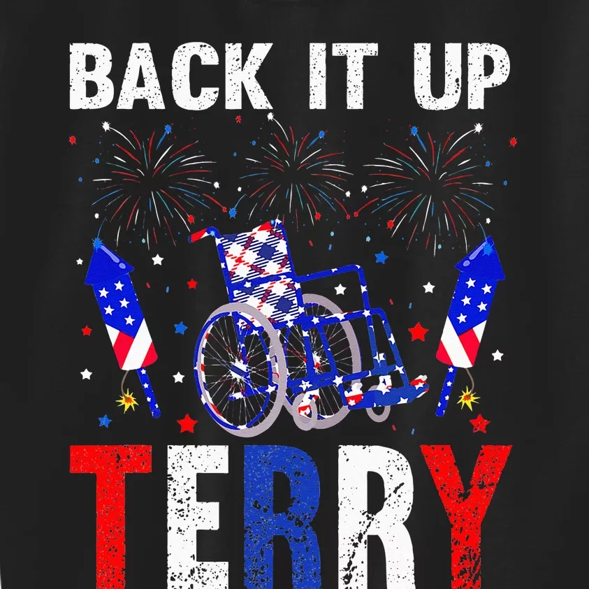 back it up terry 4th of july firework american flag Kids Sweatshirt